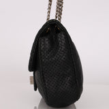 Chanel 2.55 Perforated Drill Single Flap Black Calfskin MMHW