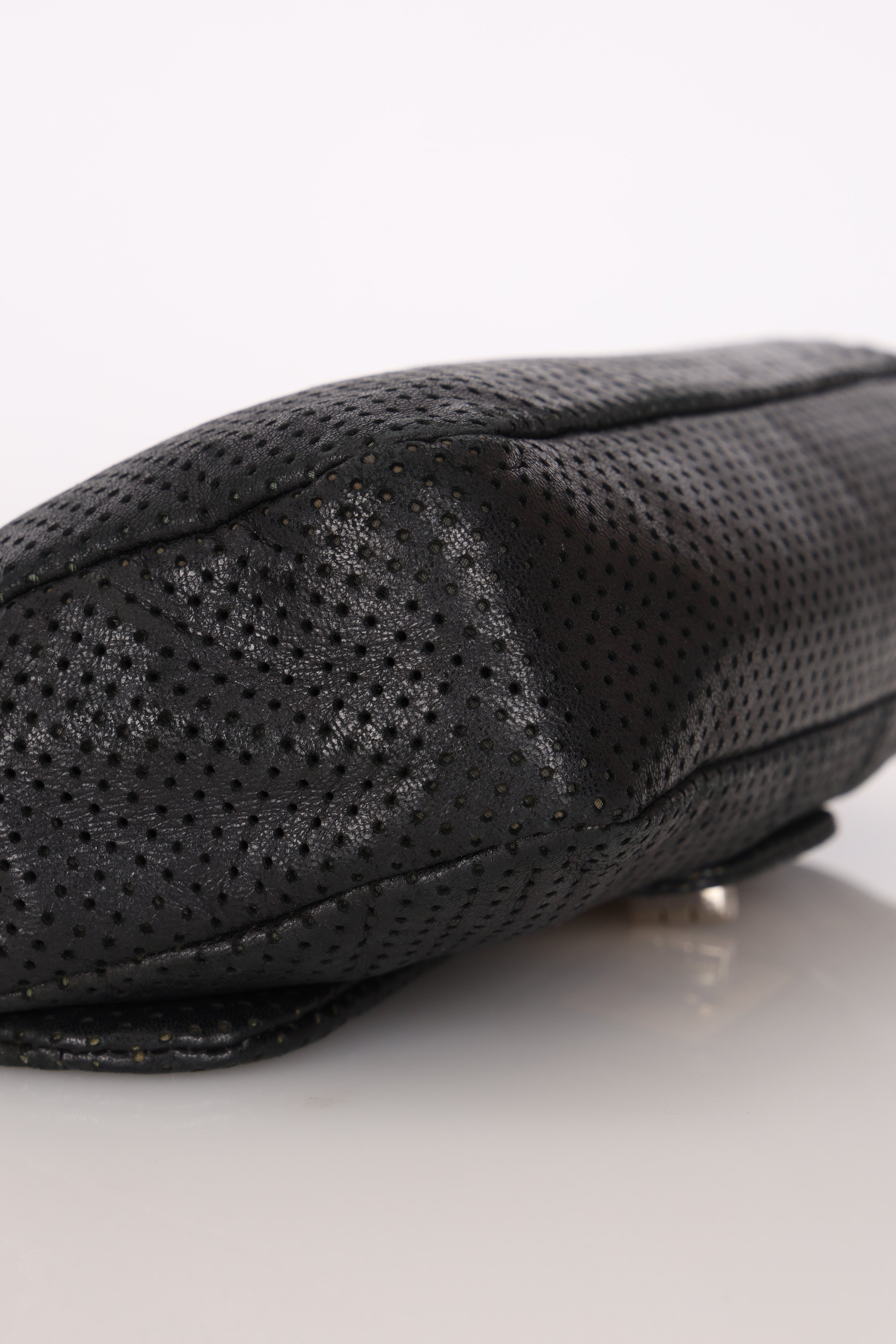 Chanel 2.55 Perforated Drill Single Flap Black Calfskin MMHW