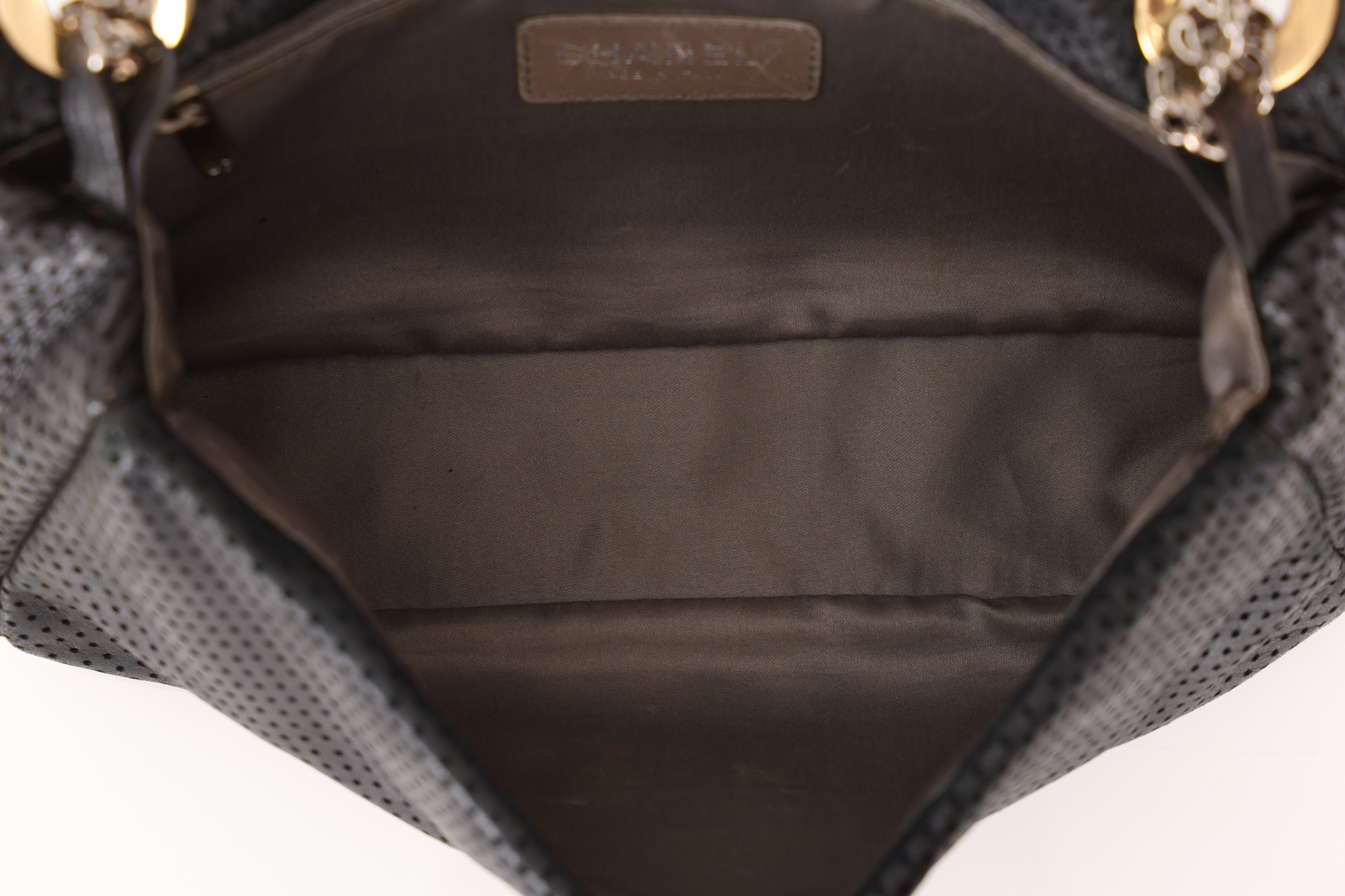 Chanel 2.55 Perforated Drill Single Flap Black Calfskin MMHW