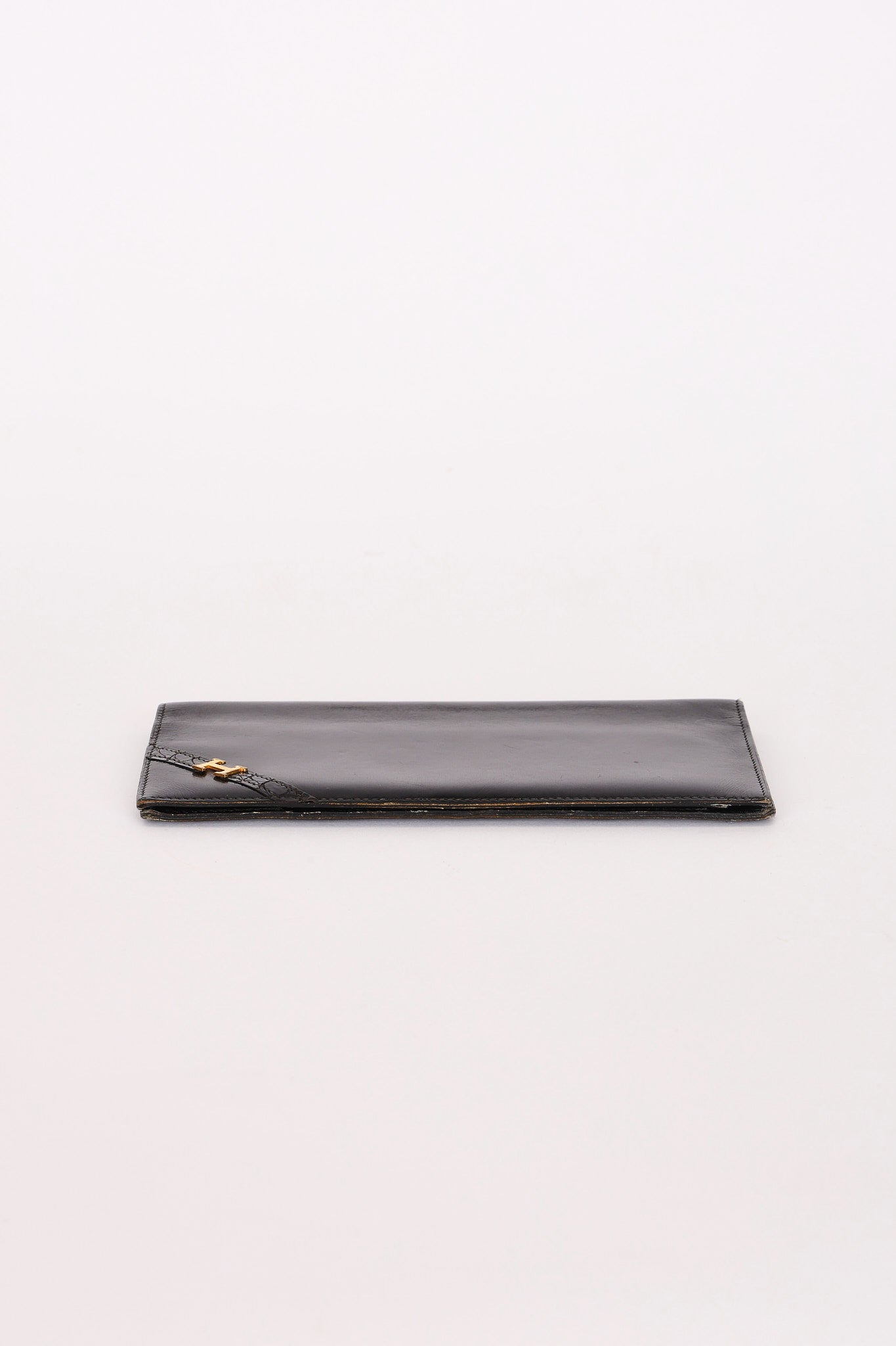 Hermès Long H Wallet Noir Box 1980s GHW