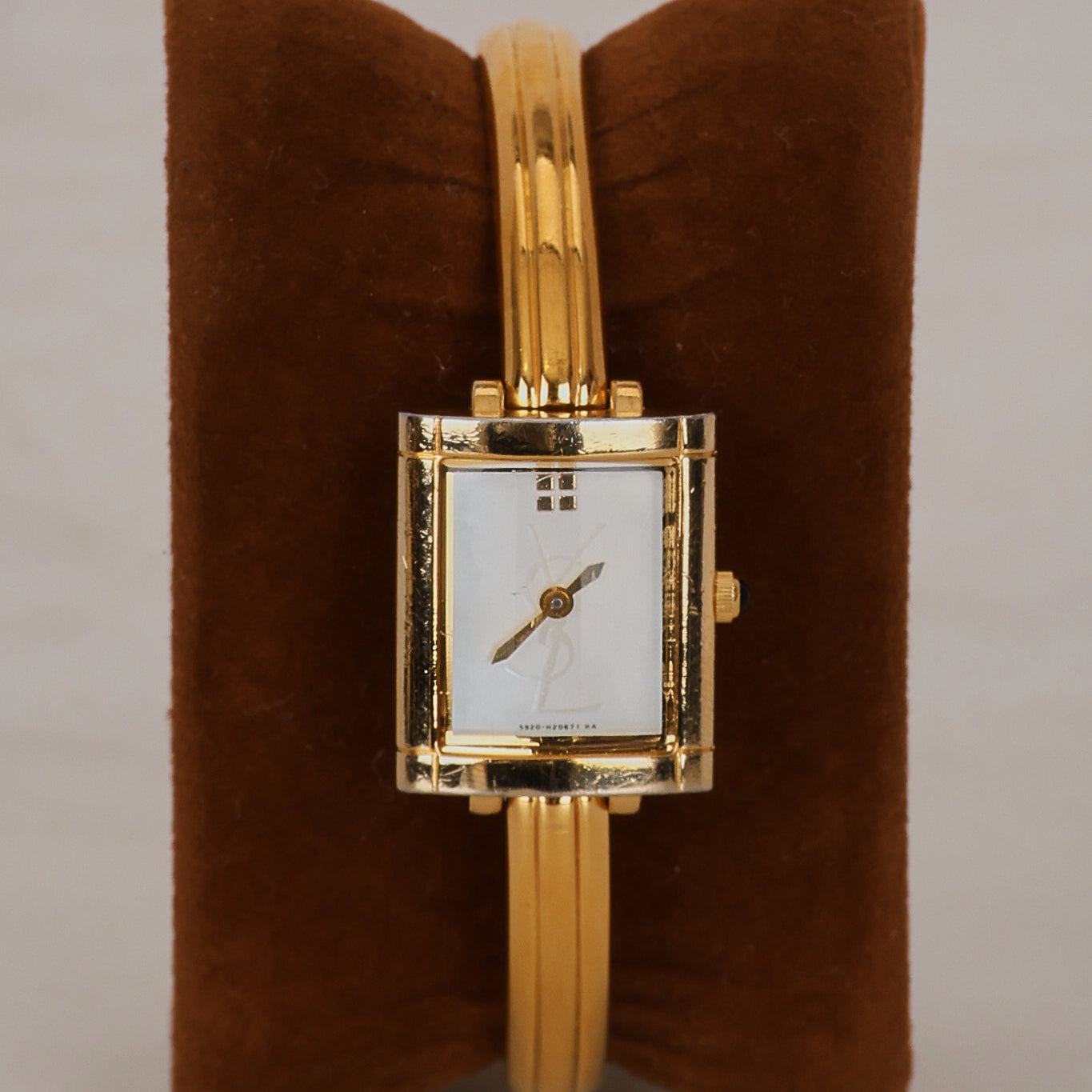 Saint Laurent Gold Square Watch