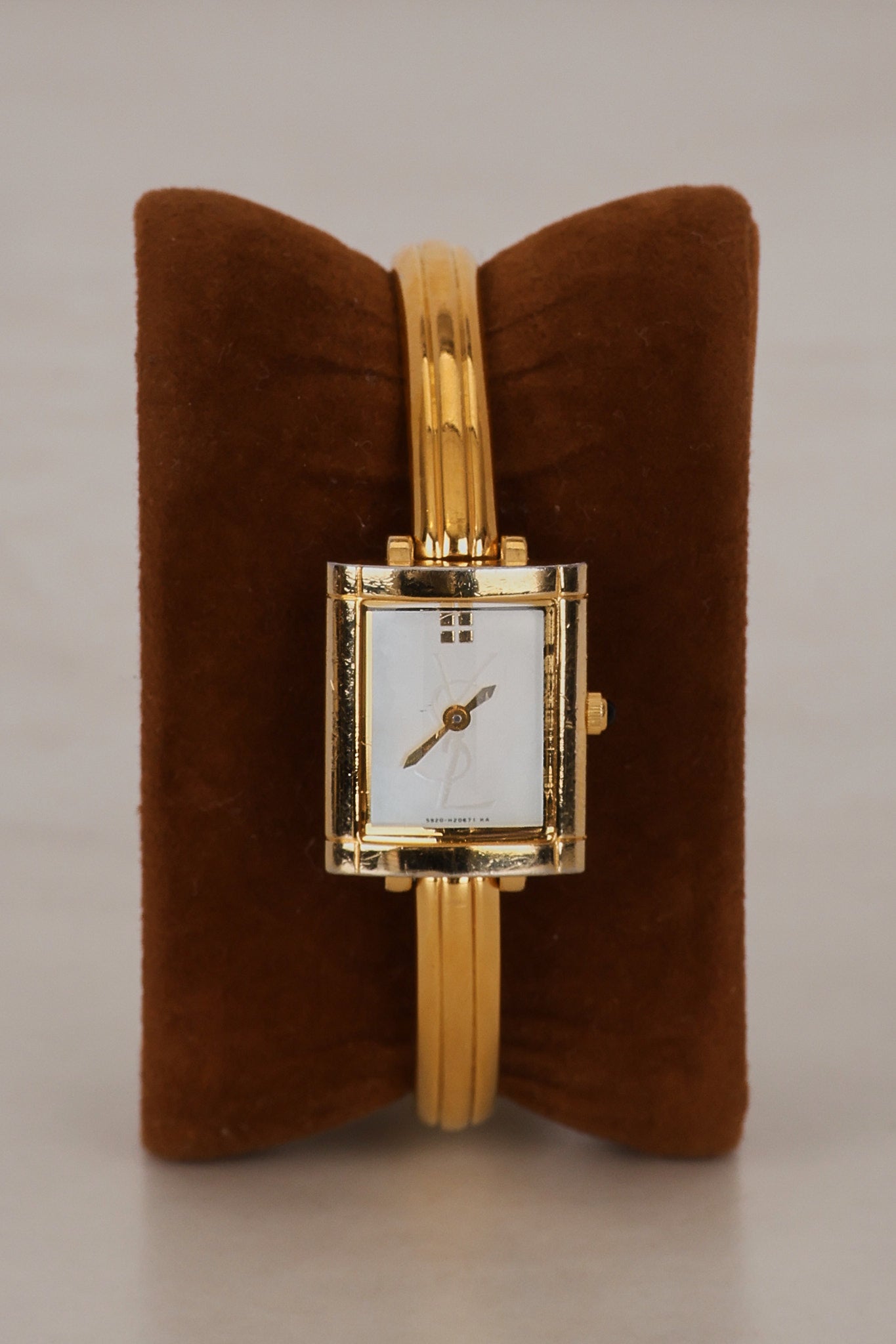 Saint Laurent Gold Square Watch