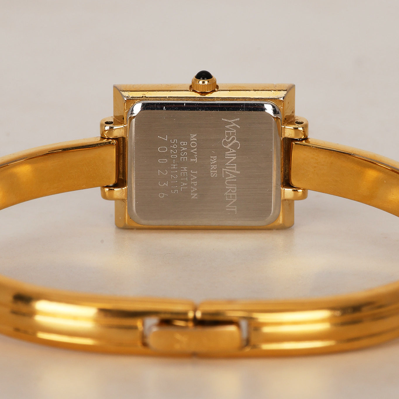 Saint Laurent Gold Square Watch