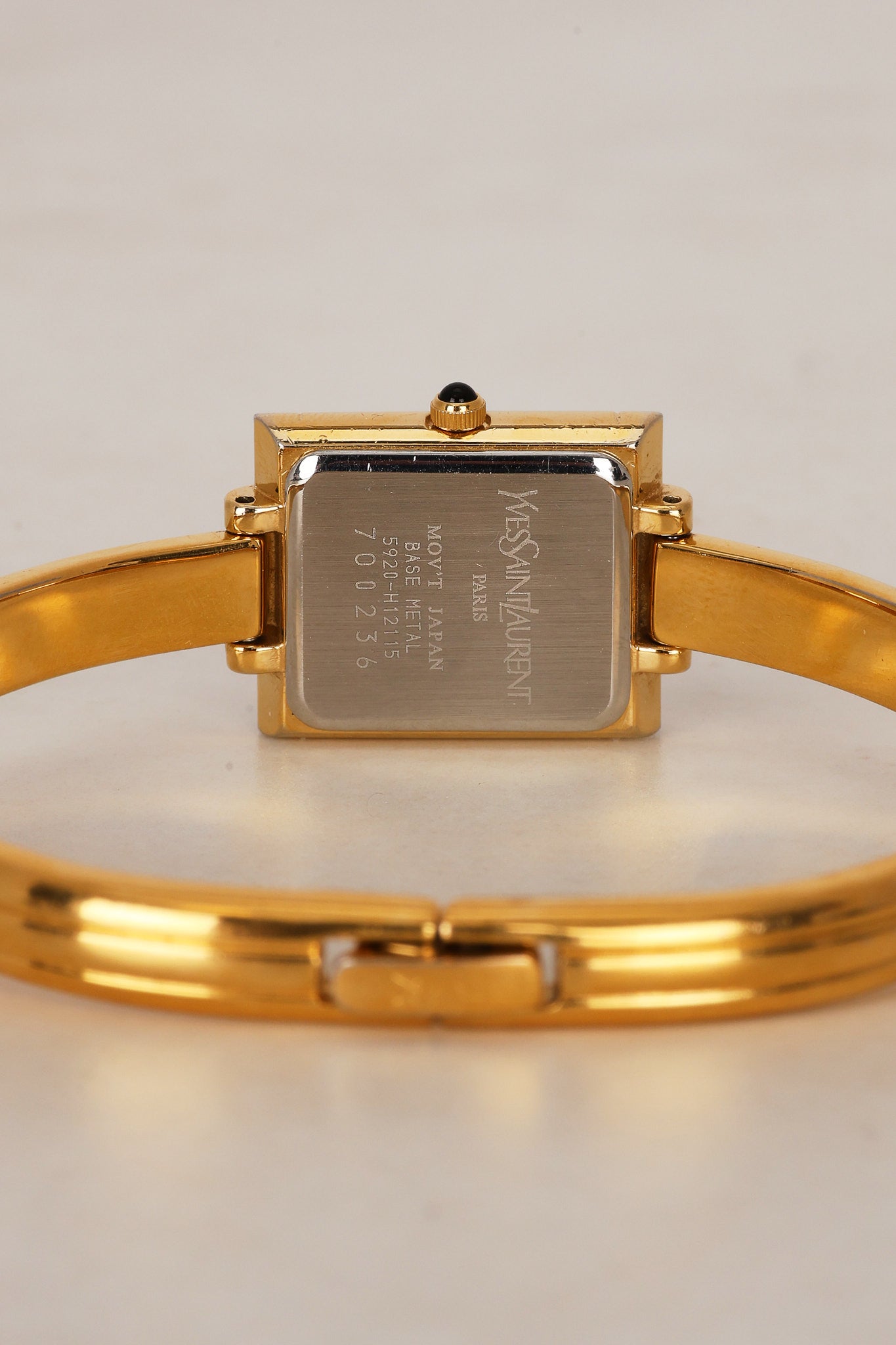 Saint Laurent Gold Square Watch