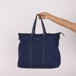 Gucci GG Nylon Weekender Bag Blue