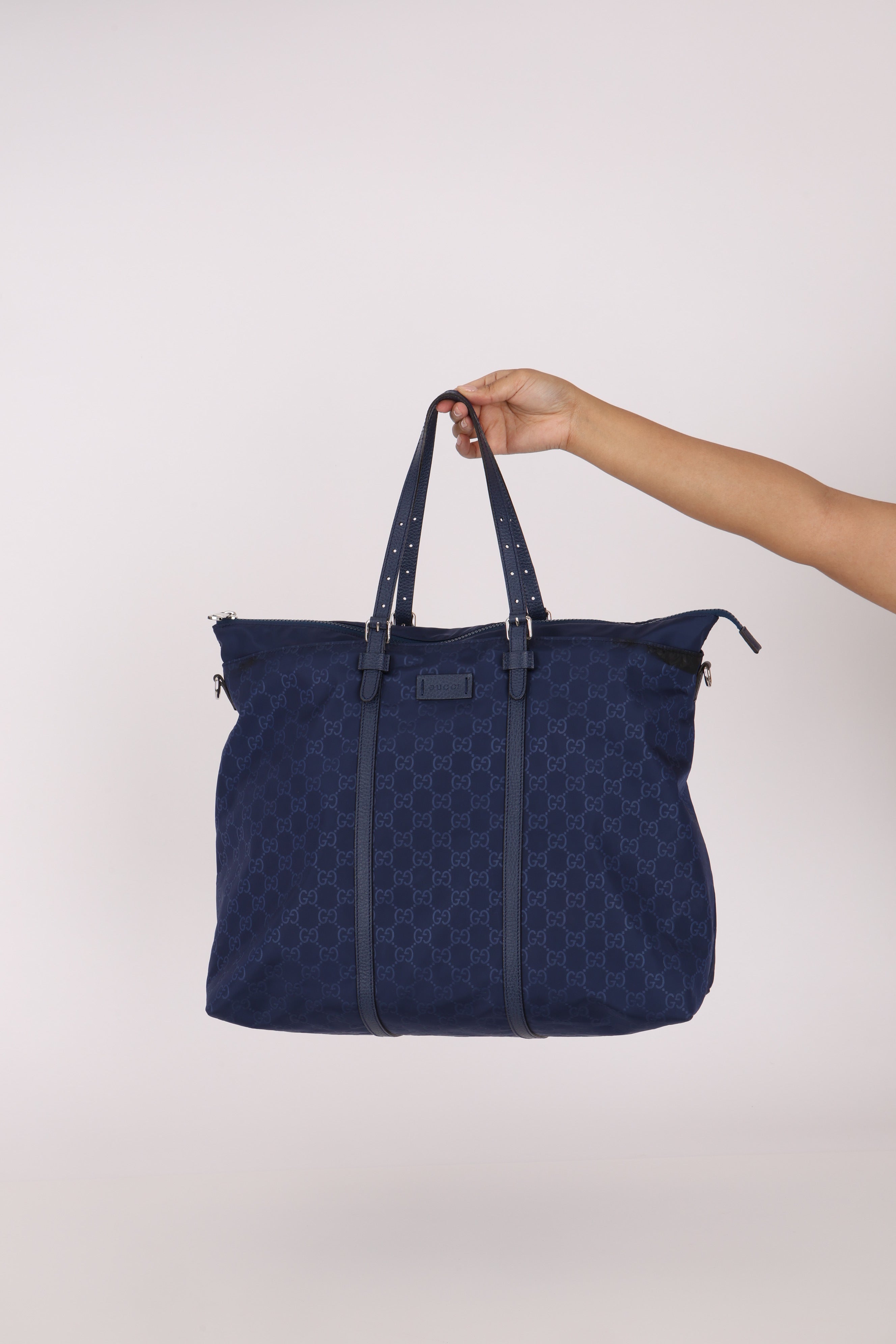 Gucci GG Nylon Weekender Bag Blue