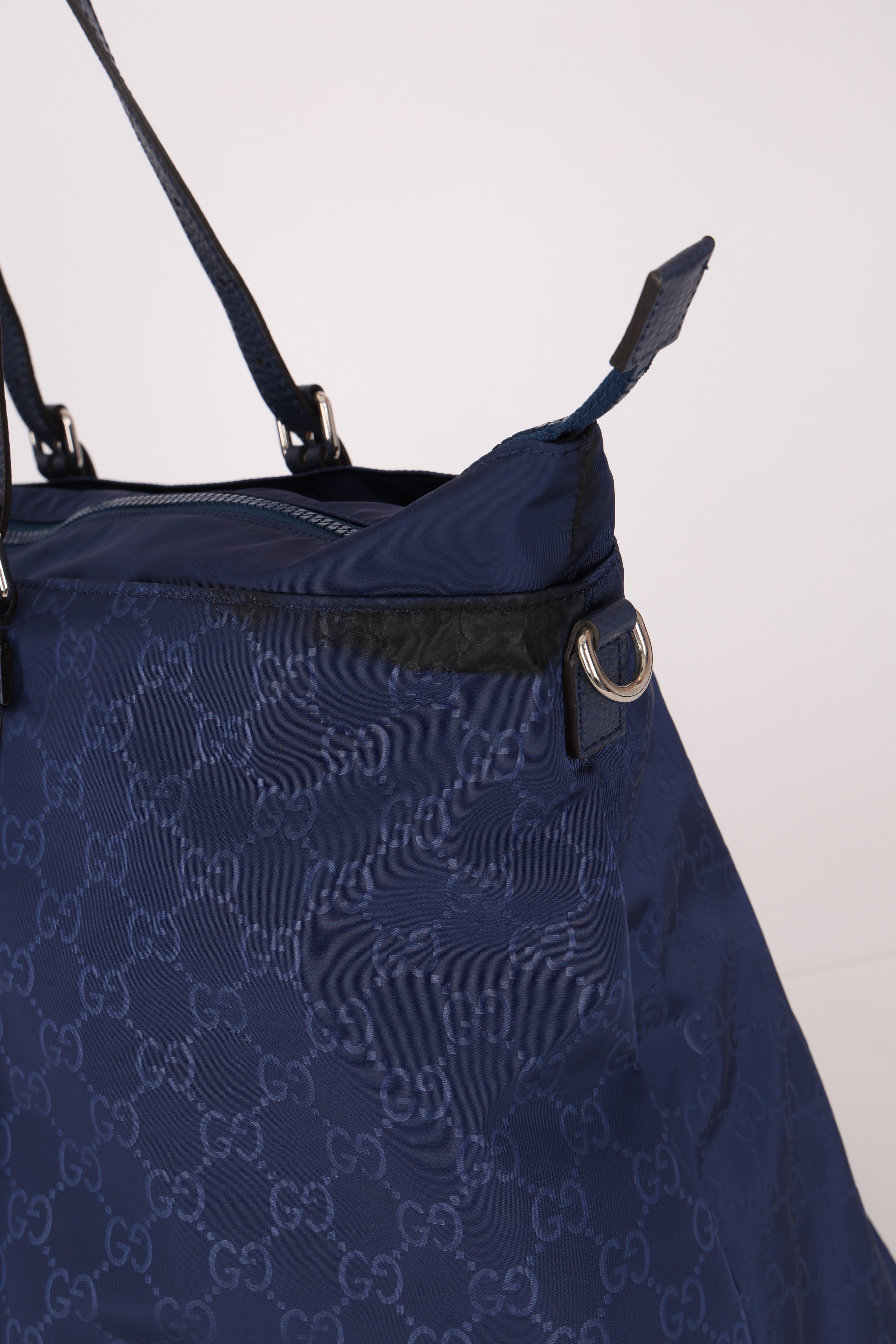 Gucci GG Nylon Weekender Bag Blue