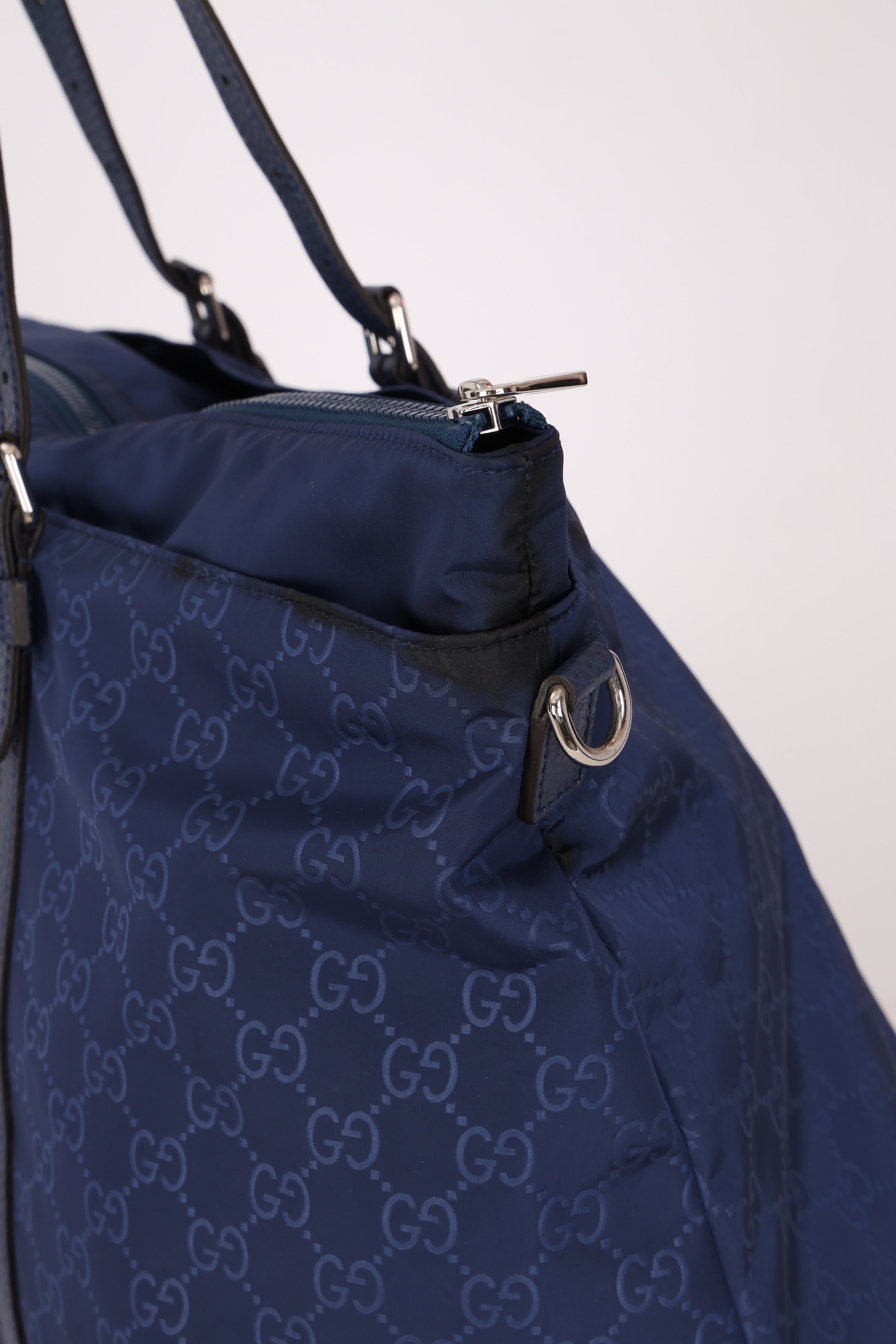 Gucci GG Nylon Weekender Bag Blue
