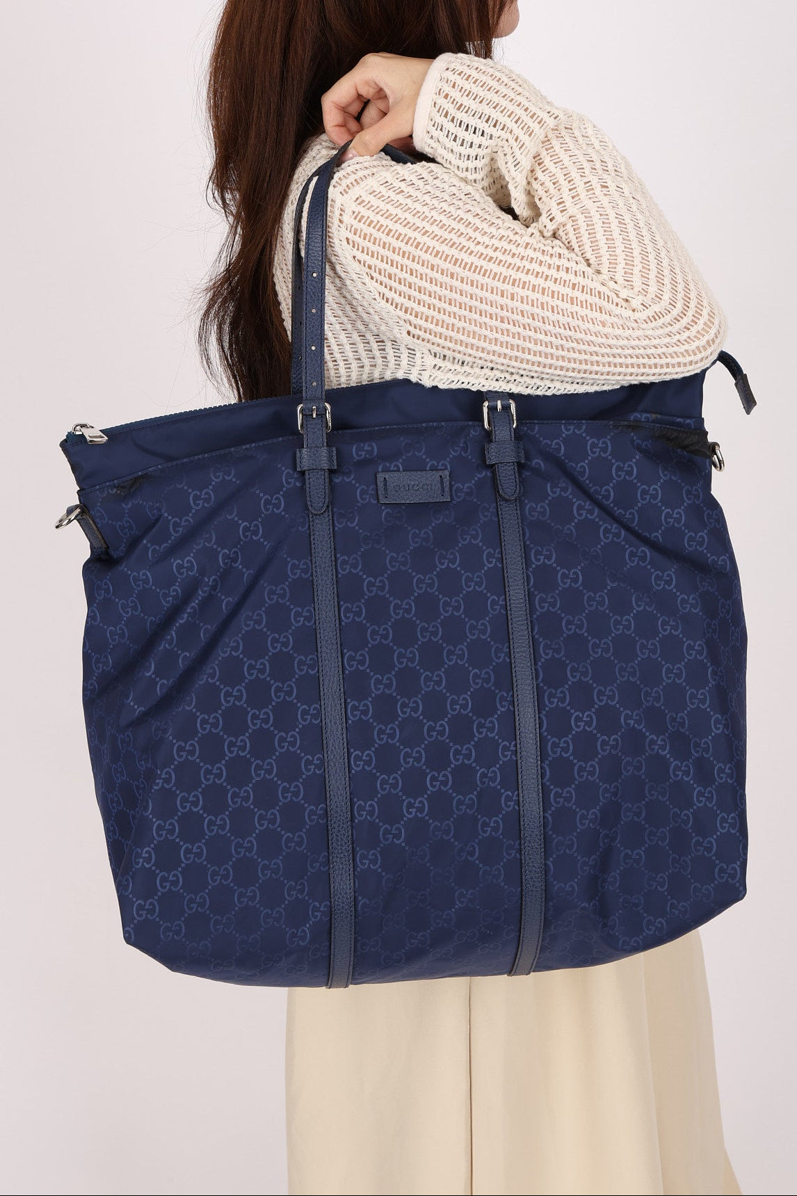 Gucci Weekender Bag Navy Nylon