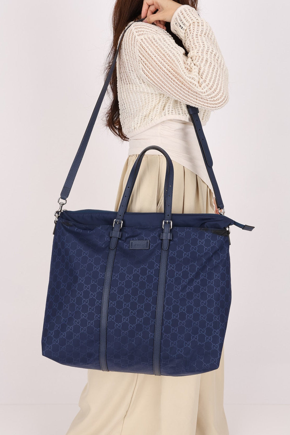 Gucci Weekender Bag Navy Nylon