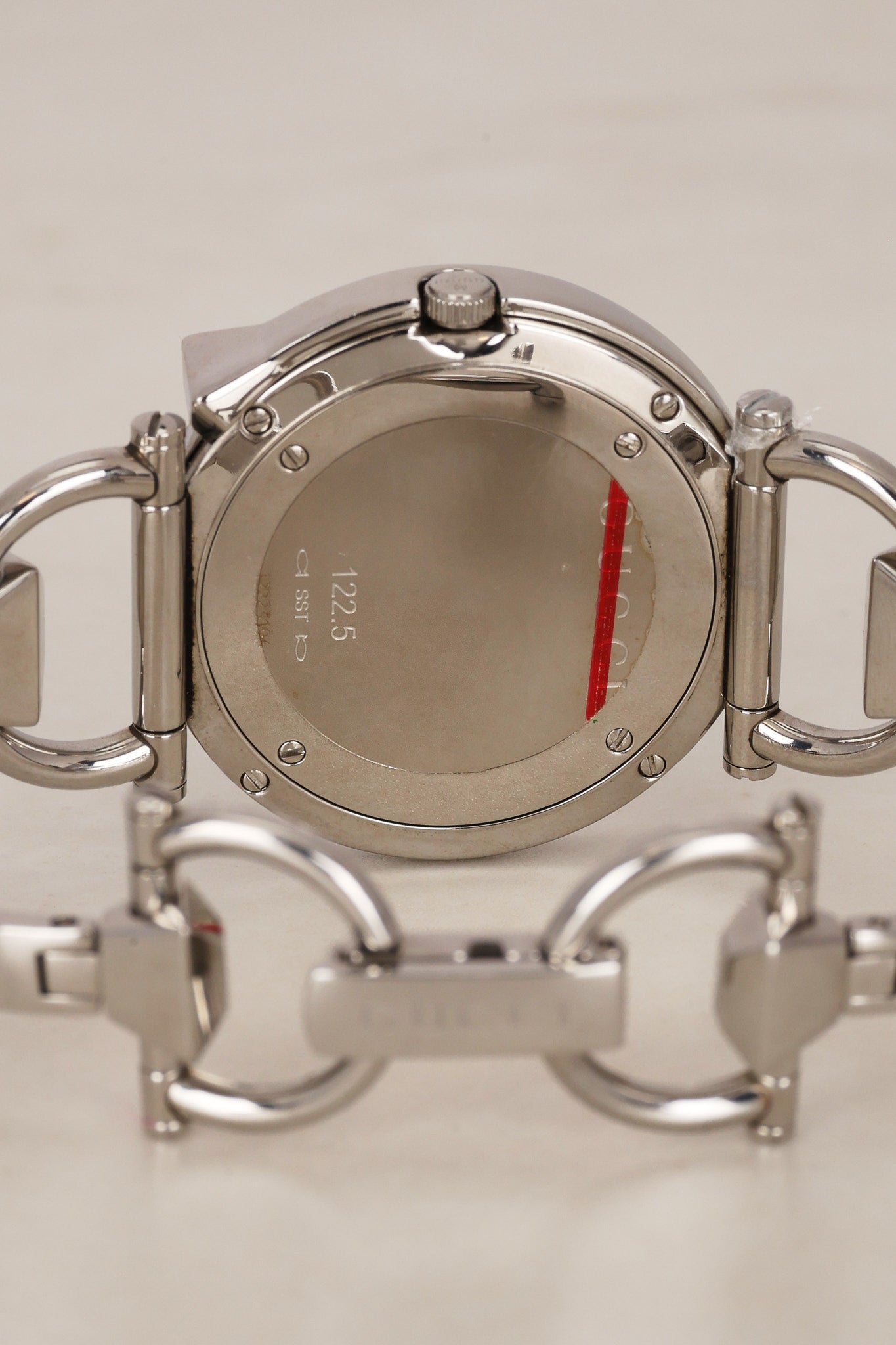 Gucci Steel Chiodo Diamond Shell Watch