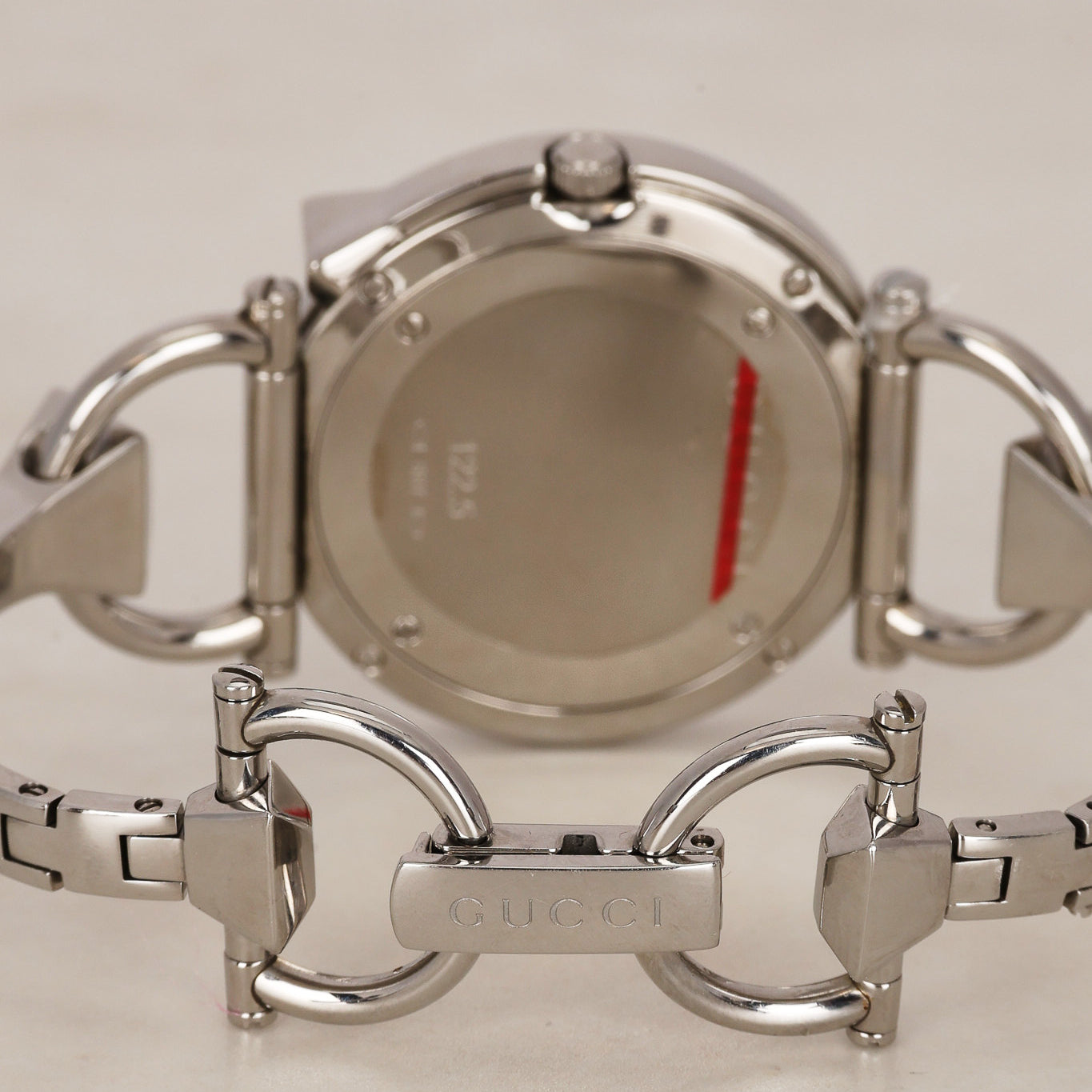 Gucci Steel Chiodo Diamond Shell Watch