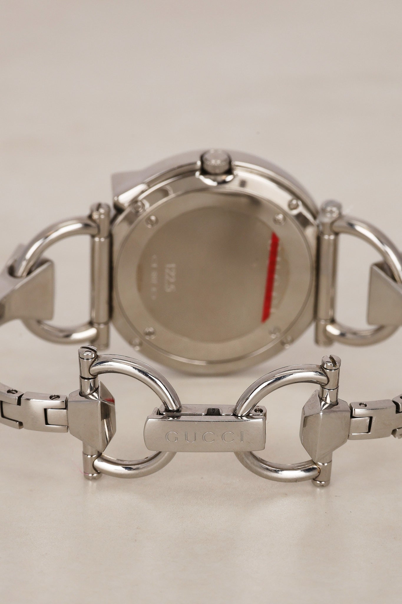 Gucci Steel Chiodo Diamond Shell Watch