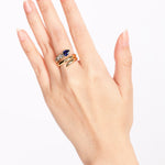 18K Yellow Gold Diamond and Sapphire Wrap Ring, Size US 5.5