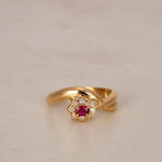 18K Diamond & Ruby Gold Ring