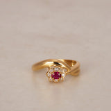 18K Diamond & Ruby Gold Ring