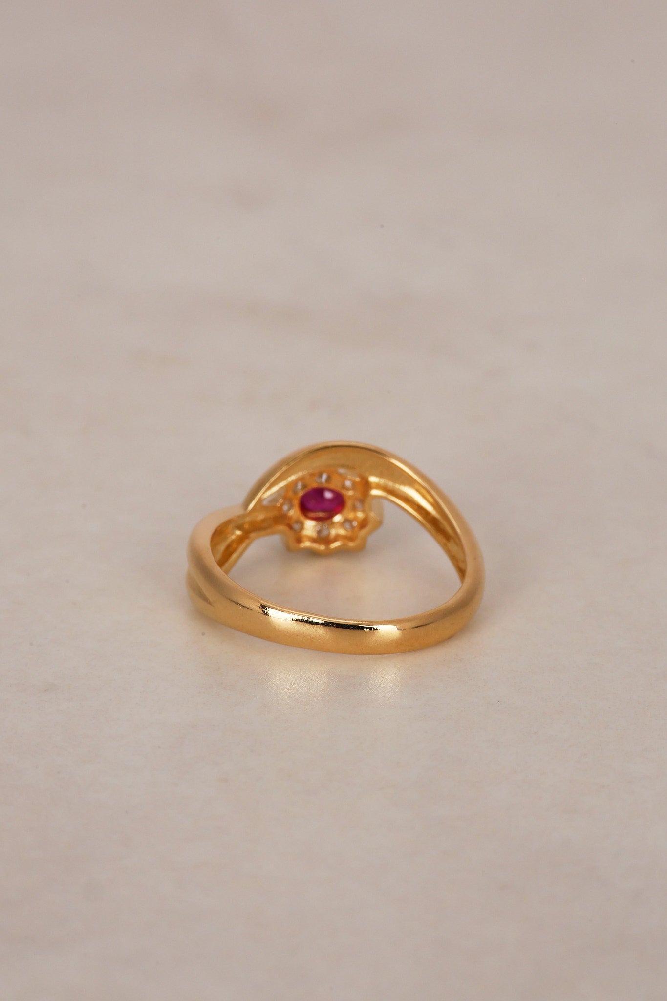 18K Diamond & Ruby Gold Ring