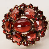 Rokuzan 14K Yellow Gold Garnet Cluster Ring, Size US 5.75