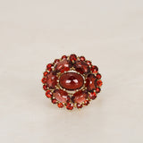 18K Yellow Gold Rokuzan Garnet Cluster Ring, Size US 5.75
