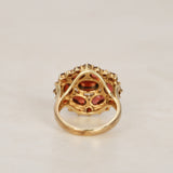 18K Yellow Gold Rokuzan Garnet Cluster Ring, Size US 5.75