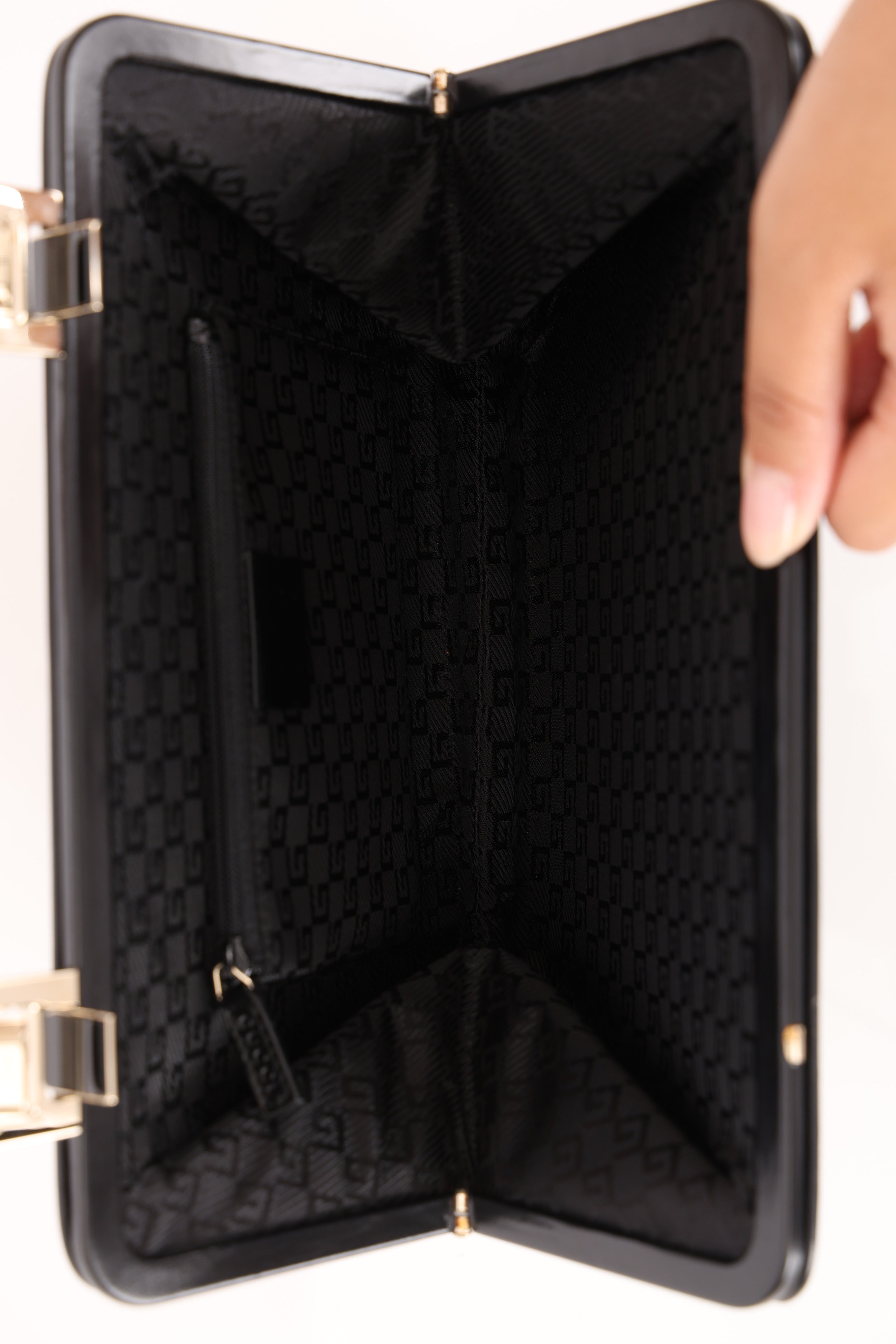 Gucci Double Kisslock Frame Top Handle Bag