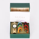 Gucci Multicolor Bezel Gold Watch