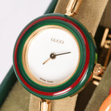 Gucci Multicolor Bezel Gold Watch