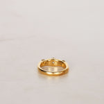 18K Yellow Gold Diamond Trilogy Dome Ring, Size US 6