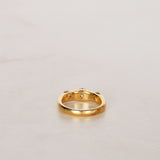 18K Yellow Gold Diamond Trilogy Dome Ring, Size US 6