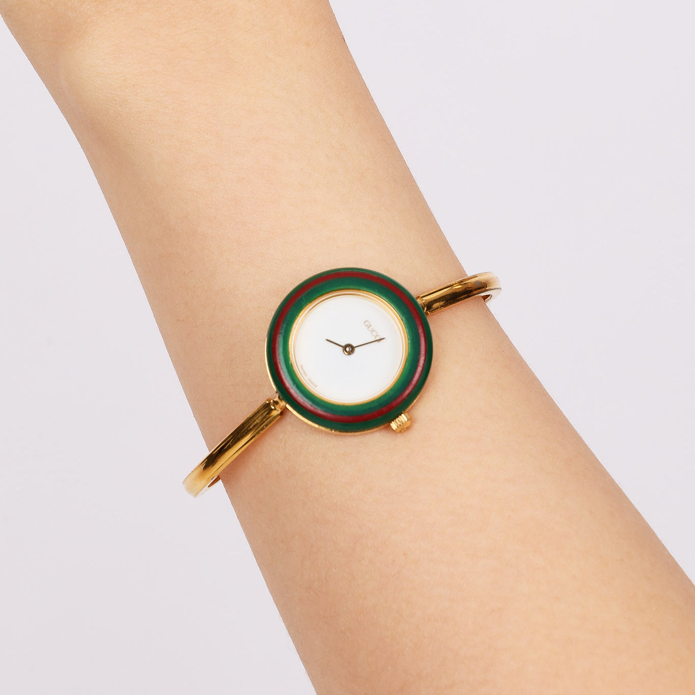 Gucci Multicolor Bezel Gold Watch
