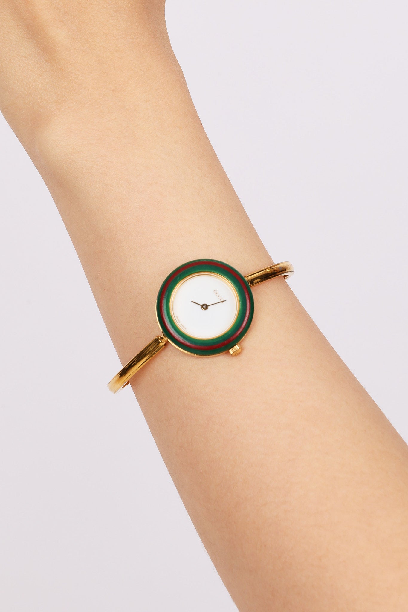 Gucci Multicolor Bezel Gold Watch