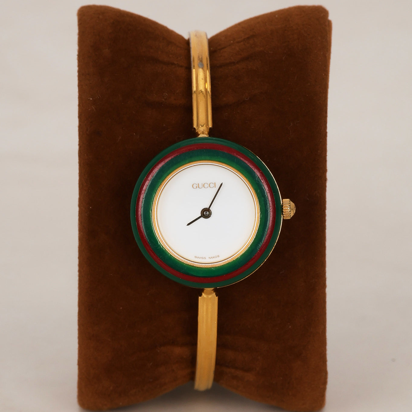 Gucci Multicolor Bezel Gold Watch