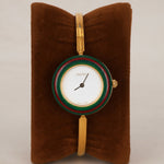 Gucci Multicolor Bezel Gold Watch