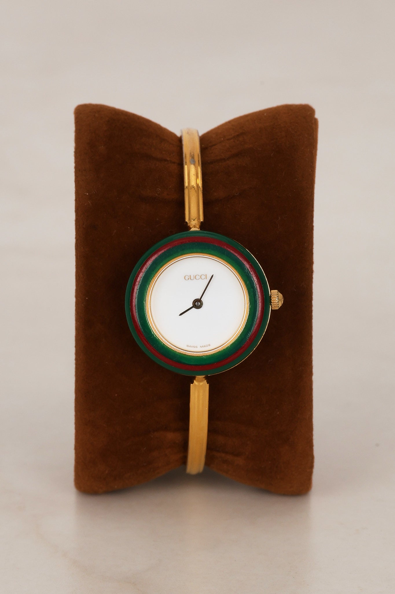 Gucci Multicolor Bezel Gold Watch