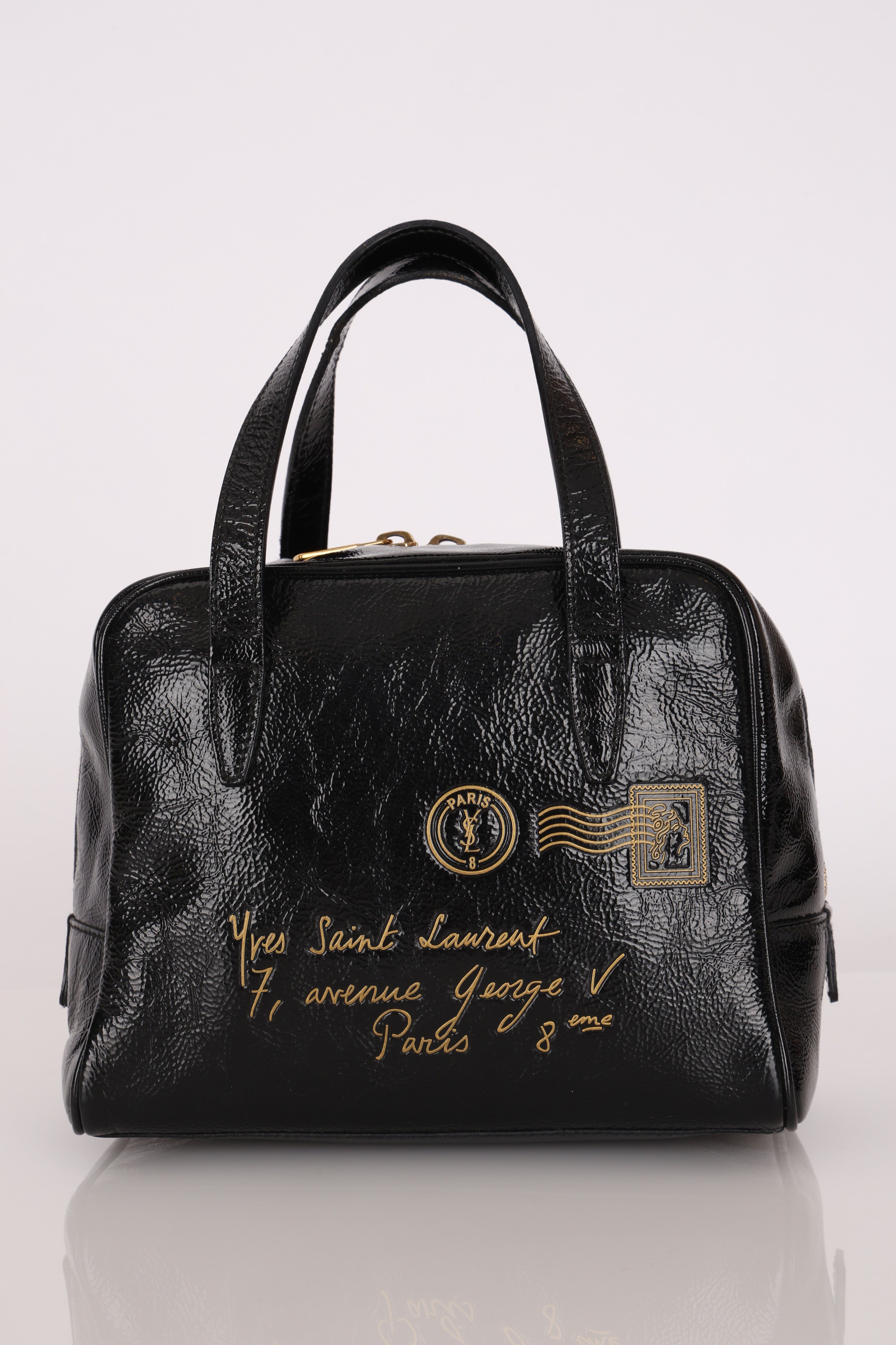 Yves Saint Laurent Y-Mail Bag Black Patent