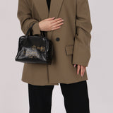 Yves Saint Laurent Y-Mail Bag Black Patent