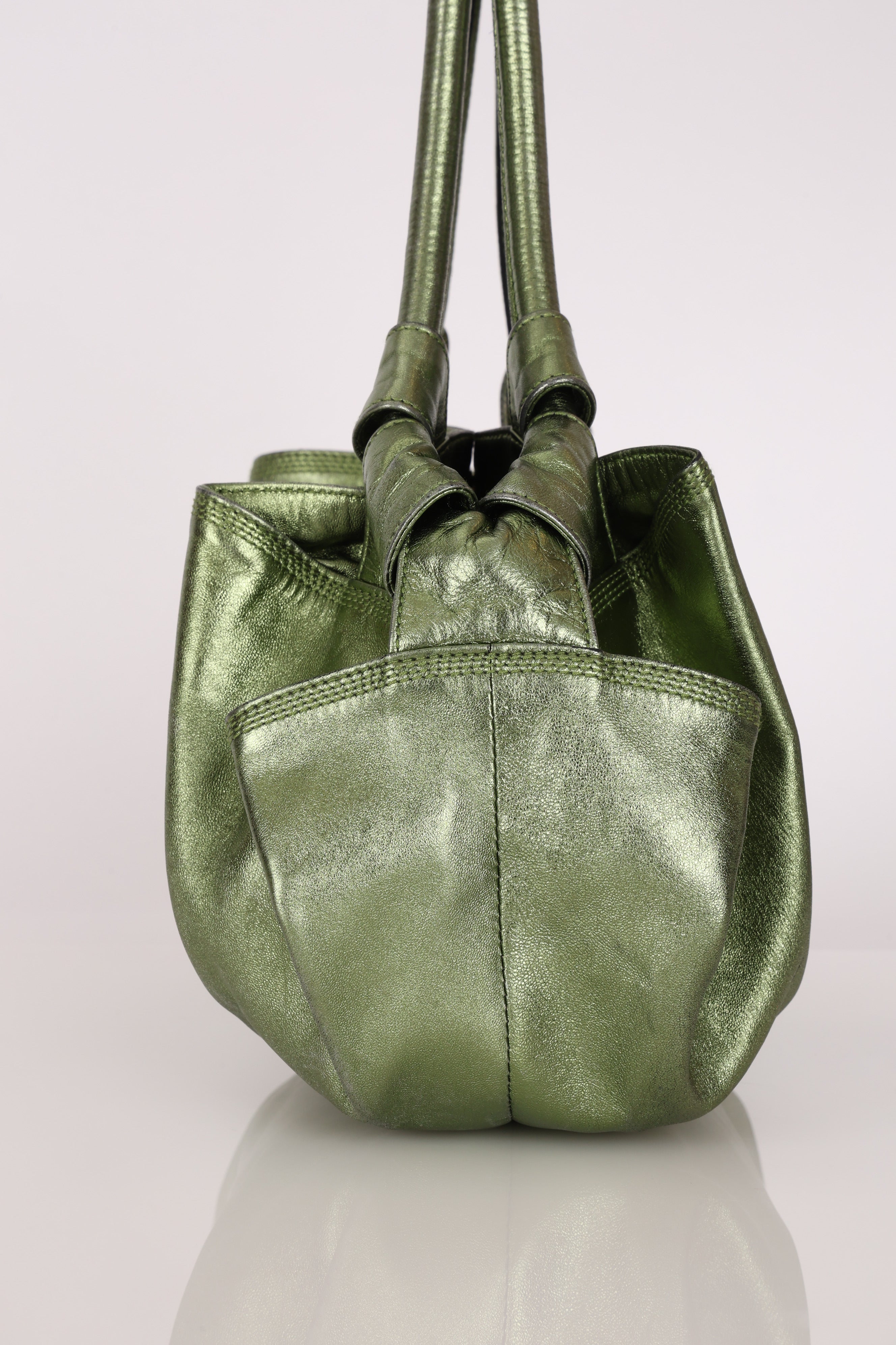 Loewe Aire Hobo Metallic Green Nappa
