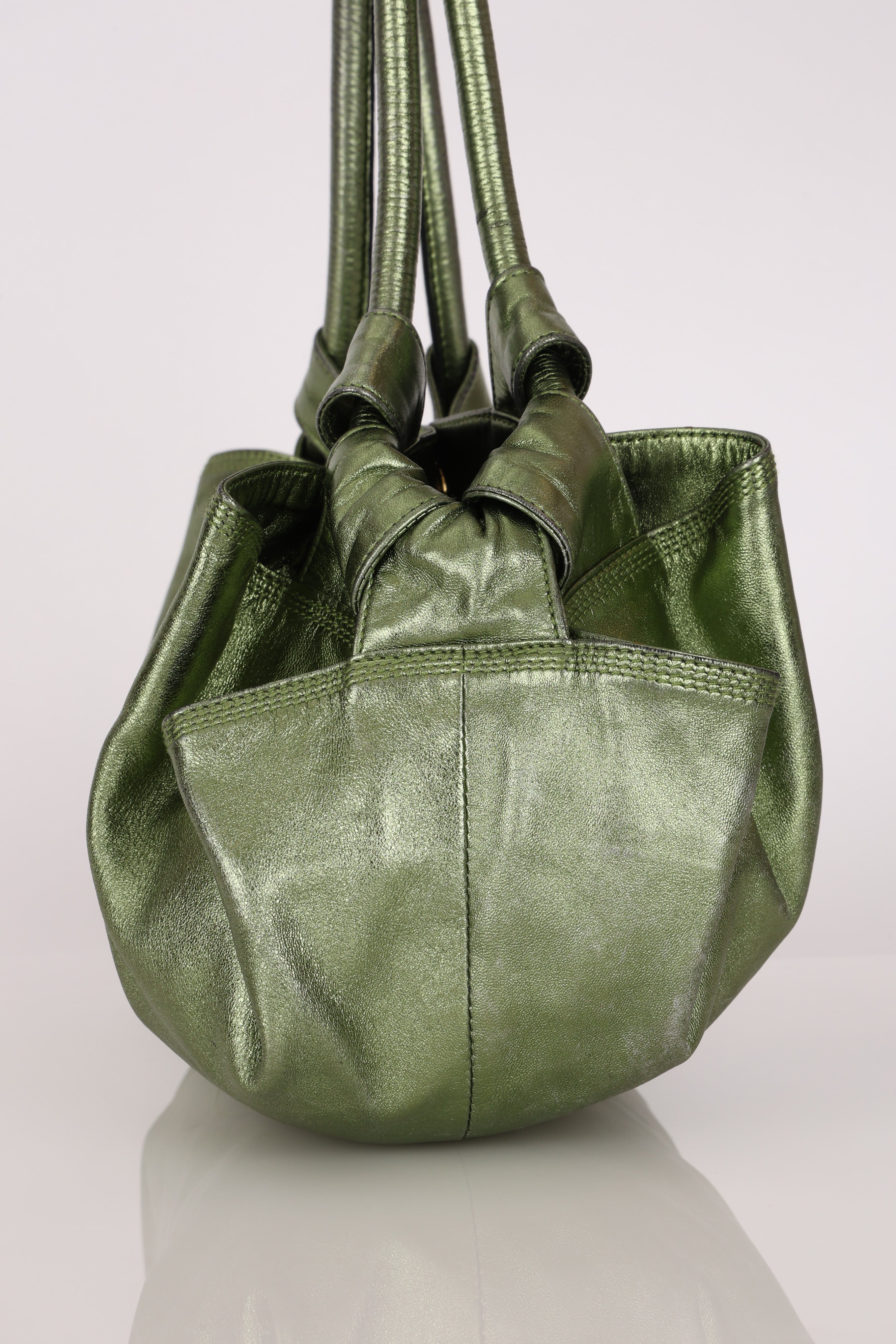 Loewe Aire Hobo Metallic Green Nappa