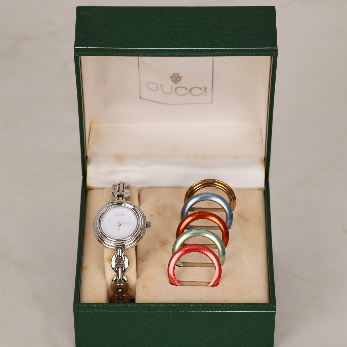 Gucci Multicolor Bezel Silver Watch