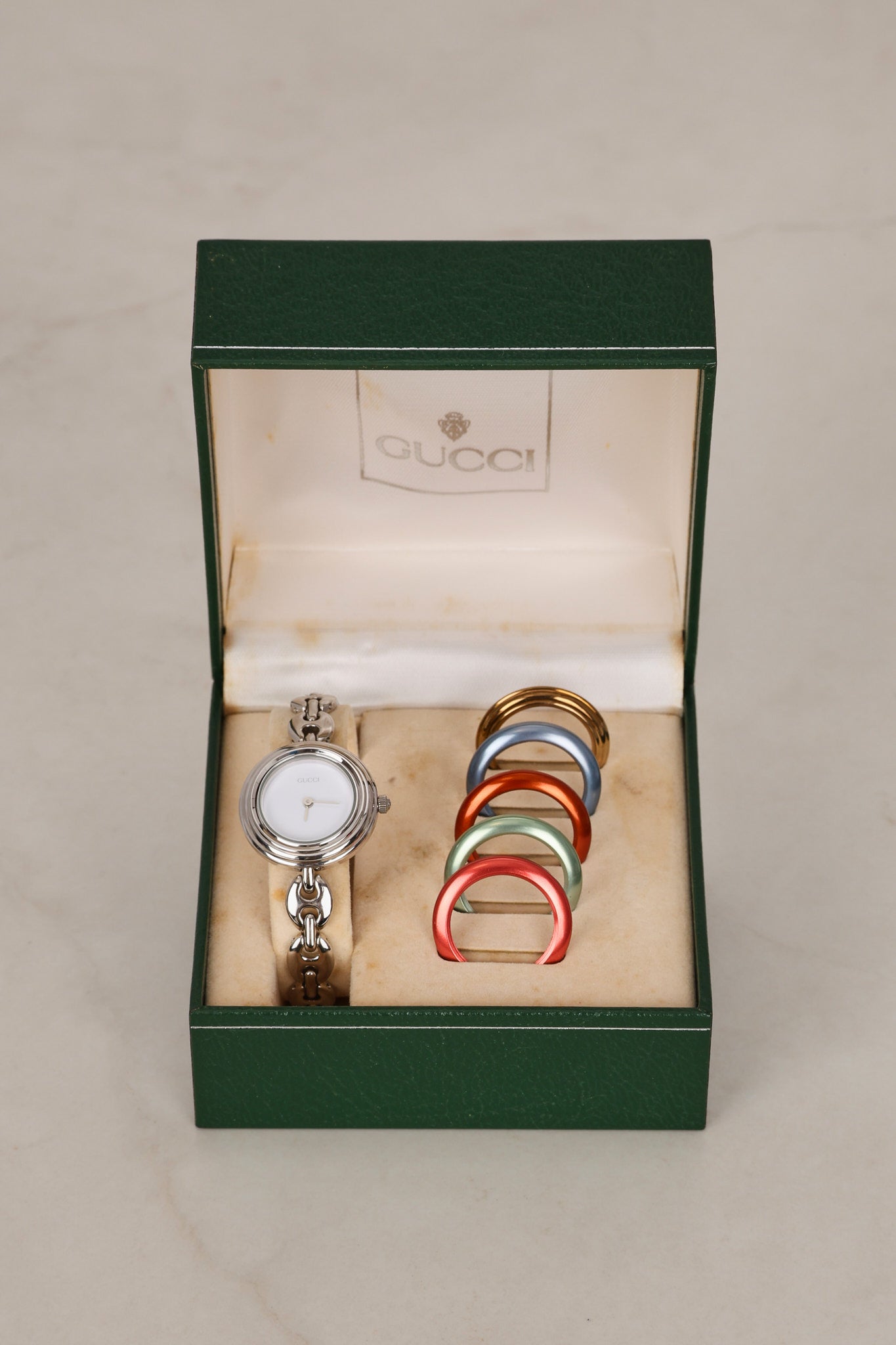 Gucci Multicolor Bezel Silver Watch