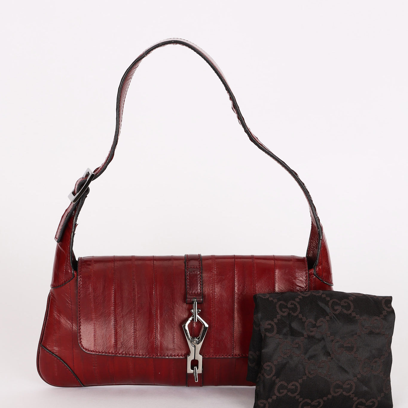 Rare Gucci Jackie Flap Red Eel Skin