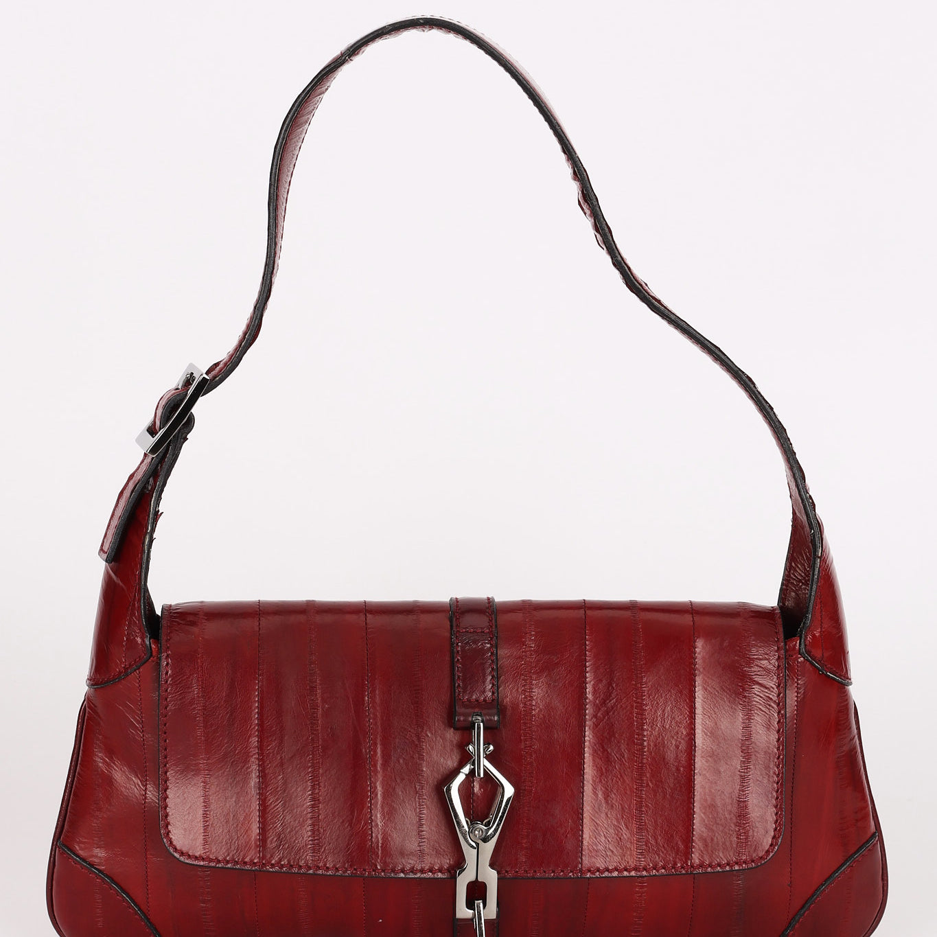 Rare Gucci Jackie Flap Red Eel Skin