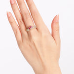 18K Yellow Gold Ruby & Diamond Crossover Ring, Size US 5.75 - Drop 37