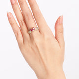 18K Yellow Gold Ruby & Diamond Crossover Ring, Size US 5.75 - Drop 37