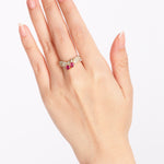 18K Yellow Gold Ruby & Diamond Crossover Ring, Size US 5.75 - Drop 37