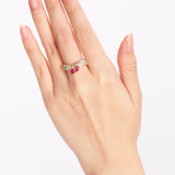 18K Yellow Gold Ruby & Diamond Crossover Ring, Size US 5.75 - Drop 37