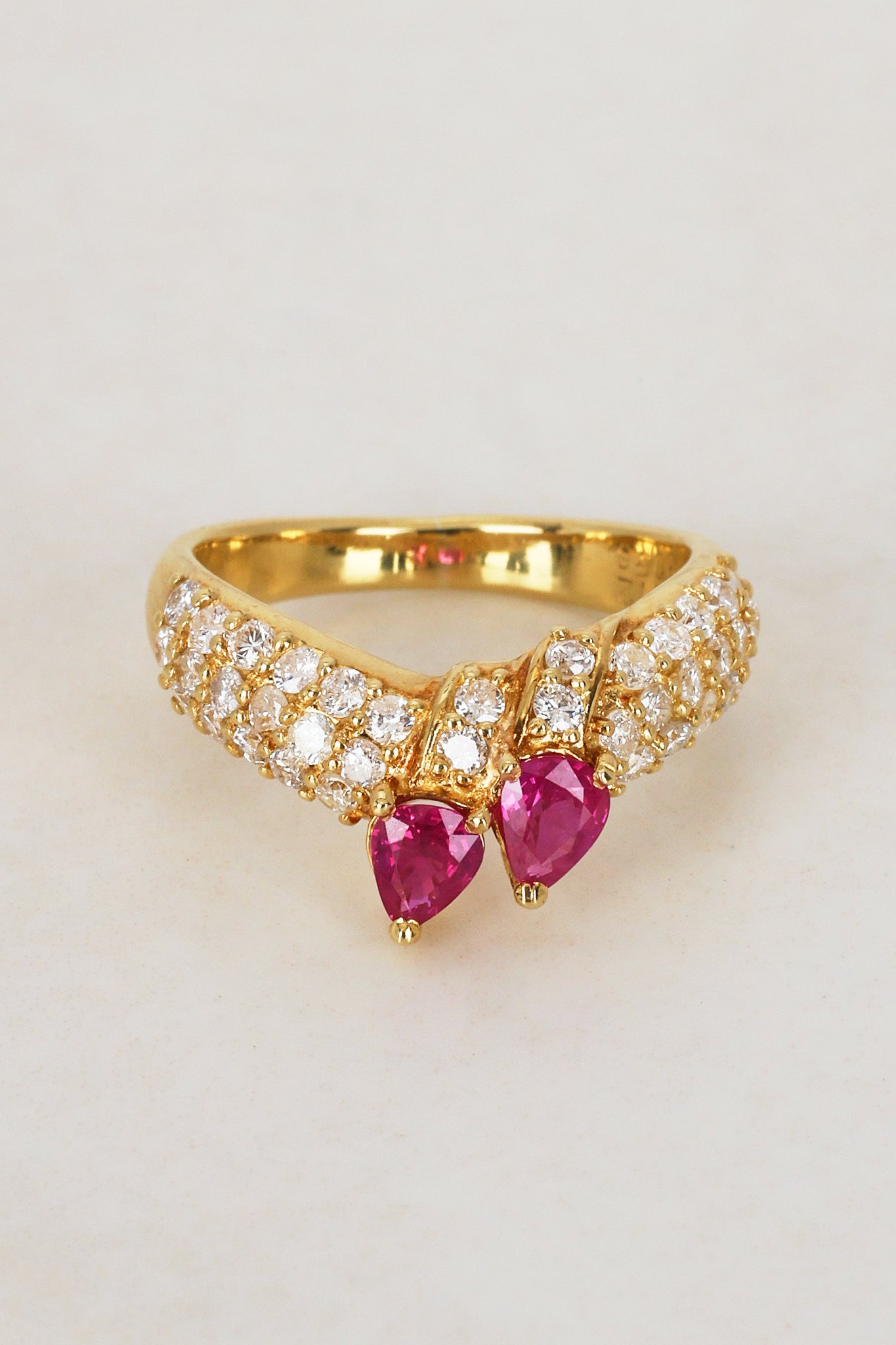 18K Ruby & Diamond Gold Ring