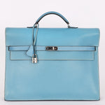 Hermès Kelly Depeche Briefcase Blue Jean Epsom PHW