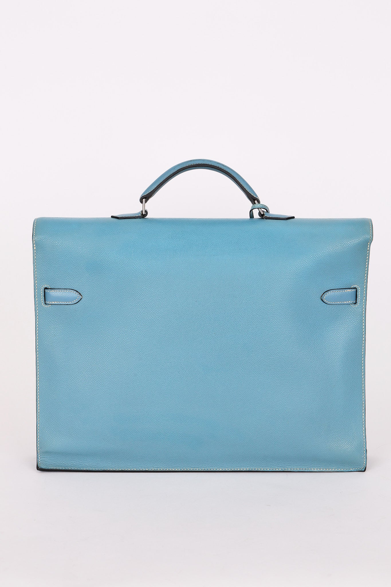 Hermès Kelly Depeche Briefcase Blue Jean Epsom PHW