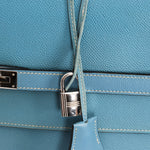 Hermès Kelly Depeche Briefcase Blue Jean Epsom PHW